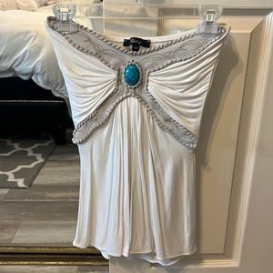 Sky White Strapless Shirt